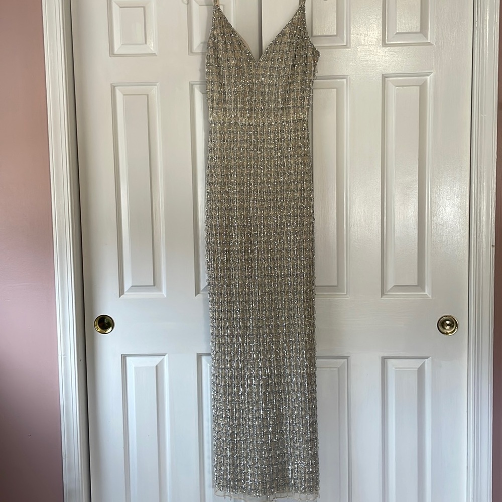 Mac Duggal beaded long formal dress